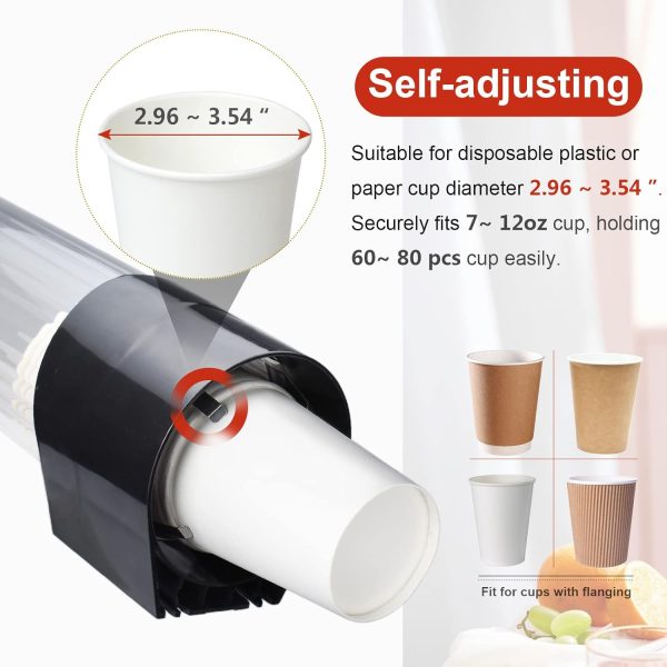IWNTWY Black Cup Dispenser Plastic Universal Fit Wall Mount-3