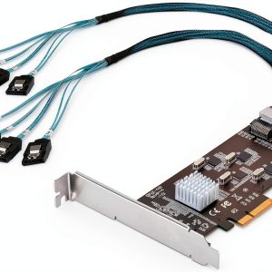 StarTech.com 8-Port SATA PCIe Card 6Gbps Dual Mini‑SAS Black-0