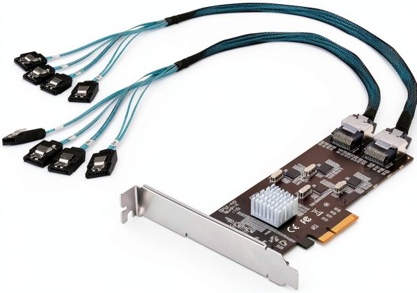 StarTech.com 8-Port SATA PCIe Card 6Gbps Dual Mini‑SAS Black-0