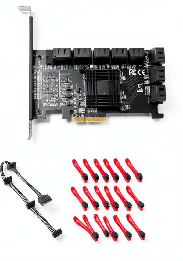 MZHOU 18-Port SATA PCIe Card 4X ASM1166 6Gbps for Windows Linux-6