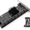 PCIe SATA Controller Trotwei Blue SU-20 20 Port SATA 3.0 Card-0