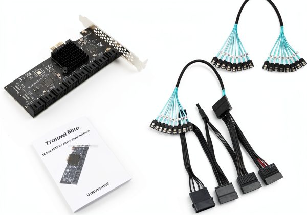 Trotwei Blue 16 Port SATA PCIe Expansion Card – 6Gbps High Speed,-6