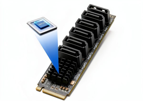 RIITOP NVMe to SATA Adapter M2S6G-6P 6 SATA Ports PCIe x4-2