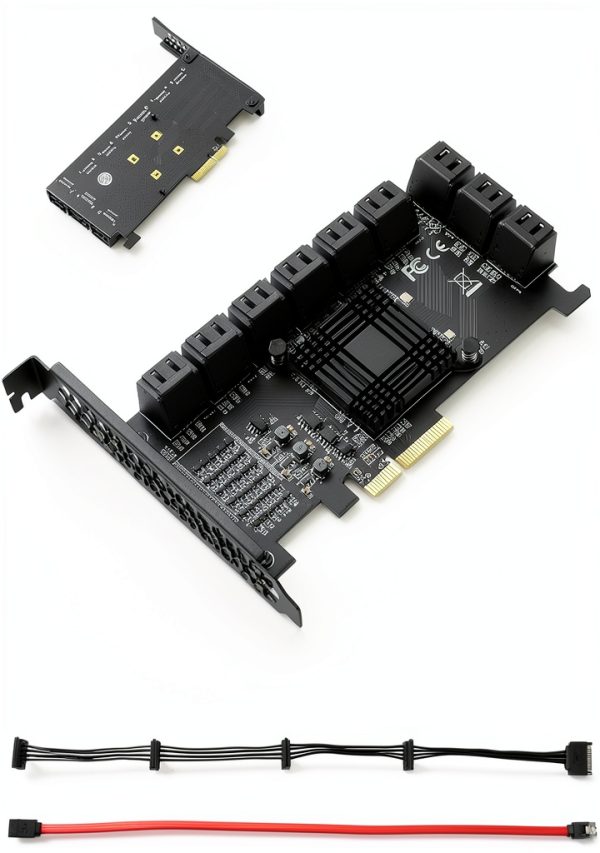 MZHOU 18-Port SATA PCIe Card 4X ASM1166 6Gbps for Windows Linux-5